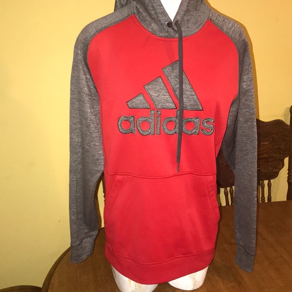 Adidas Jacket size Medium; gray and burgundy - Picture 3 of 10